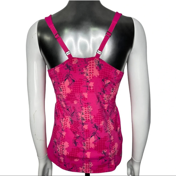 🛍️3/$40 The North Face Vaporwick Tank Top Pink Print Size Small - Picture 7 of 8